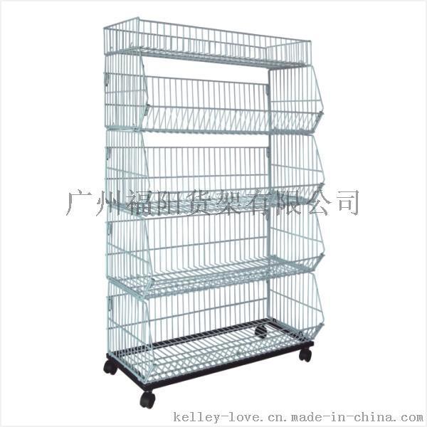 现货供应斜口篮 促销架 小网架 面包架 超市货架